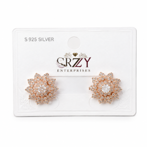 Floral Crystal Stud Earrings