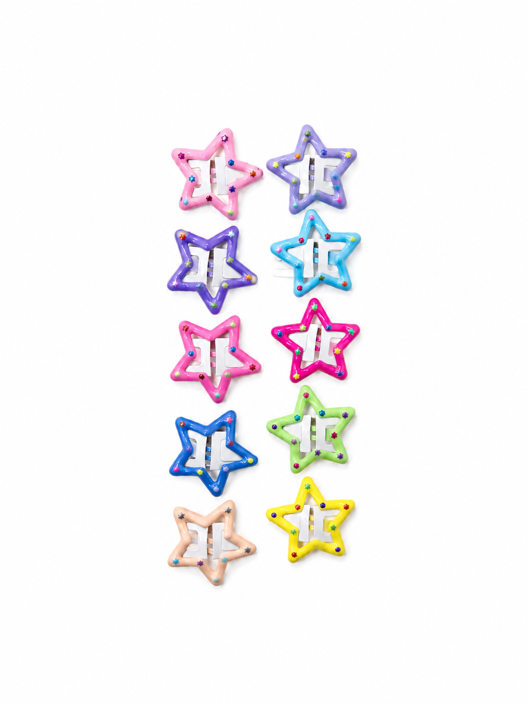 Star Shape Hair Clips Set (10 Pcs)