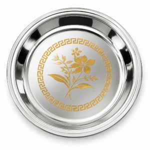 stainless steel round serving plate big